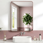 Plantex Aluminium Frame Mirror for Wall/Rectangle Wall Mount Mirror for Bedroom/Dressing Room/Living Room/Entryway - (24x32 Inch-Rose Gold)