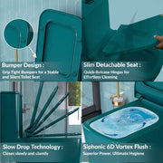Plantex Commode for Toilet - Ceramic Western One Piece With Soft Closing Seat, S Trap Outlet (M05, Green)