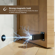 Plantex Stainless Steel Wall-Mounted Magnetic Door Stopper/Door Magnets to Hold Door/Door Catcher for Wooden Door - Pack of 4 (Matt Black)