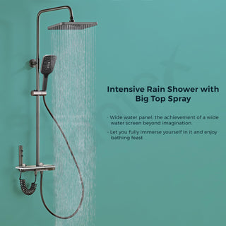 Plantex LED 4 in 1 Shower Panel Full Set for Bathroom with Digital Temperature & Duration Display/Bathroom Shower System with Hot & Cold Water Mixer (HS-8033)