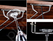 Plantex Stainless Steel Wine Glass Rack / Holder Upside Down Glass Hanging Organizer / Glass Hanging Stand for Pubs / Kitchen / Bars - (Single Line - 15 x 5 Inches)