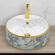 Plantex Table Top Wash Basin For Bathroom/Small Basin for Handwash/Countertop  Washbasin - Indo-European Collection (16 x 16 x 6 Inch)