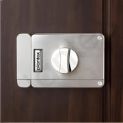 Plantex Brass Tri-Bolt Lock For Main Door/Heavy Duty Door Lock With 4 Keys/Suitable On Single Door For Home/Office/Hotel - 5 Years Warranty (Satin White & Chrome )