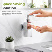 Plantex Liquid Soap Dispenser for Bathroom 304 Grade Stainless Steel Shampoo Dispenser Square Hand Wash Dispenser Bathroom Accessories Pack of 1 Regent Chrome