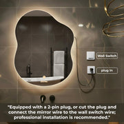 Plantex LED Bathroom Mirror with 3 Tone/Designer Mirror for Living Room/Bedroom/Dressing Room - Cloud Shape (18 x 24 Inch)