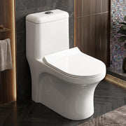 Plantex Siphonic Flush System Ceramic Commode/S Trap Western Toilet with Siphonic Vacuum Flush/One Piece Western Commode With Soft Close Toilet Seat  (White - Ukrain)