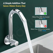 Plantex Sink Tap for Kitchen Basin/Wall Mount Kitchen Sink Tap with Wall Flange and Water Saving -(MKS-1277-Chrome)