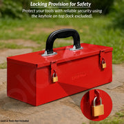 Plantex 12-inch Metal Tool Box for Tools/Tool Box Empty for Home Use/Compact Tools Box (Red) 31 X 11 X 10.5 cm