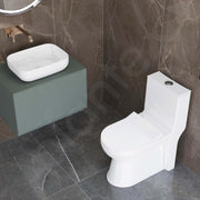 Plantex Ceramic One Piece Western Toilet with Tabletop Wash Basin/Floor Mount Commode for Toilet/Wash Basin for Bathroom - S Trap (Combo,White)