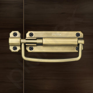 Plantex Door Stopper/5 Inch Baby Latch Kadi/Door Latch for Bathroom/Door Lock for Home/Office Doors - Pack of 3 (Brass Antique)