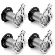 Plantex Door Eye Viewer/Solid Brass Door Eye Hole for Main Door/Eye Hole for Main Door/180 Degree Ultra Clear Door Viewer for Safe and Secure Home/Office/Hotel - Pack of 4 (Chrome)