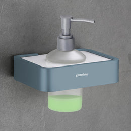 Plantex Aluminium and Acrylic Shampoo Dispenser/Liquid Soap Dispenser for Handwash/Bathroom Accessories - (Grey and Milky White)