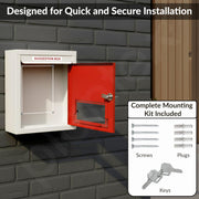 Plantex All in 1 Multipurpose Letter Box/Suggestion Box/Complaint Box/Donation Box with Lock - Pack of 10 (Red & Ivory)