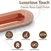 Plantex Sliding Door Handle/Concealed Handle for Sliding Door/160mm Concealed Handle for Wardrobe/Kitchen Cabinet - Pack of 2 (PVD Rose Gold)