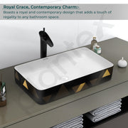Plantex RectangularTable Top Wash Basin For Bathroom/Designer Ceramic Basin/Countertop Vessel Sink Basin - Indo-European Collection (24 x 14 x 5 Inch)