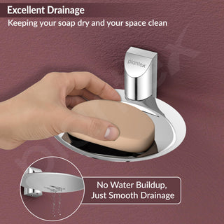 Plantex Smero Pure Brass Soap Holder for Bathroom & Kitchen/Soap Stand/Case/Dish/Bathroom Accessories - Superb (Chrome)