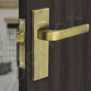 Plantex Heavy Duty Door Lock ÃƒÂ¢Ã¢â€šÂ¬Ã¢â‚¬Å“ Bathroom Door Lock/Mortise 8inch Keyless Plate Handle Set for Home/Bathroom/Store Room/Balcony/Office with Baby Latch (8107, Brass Antique)