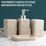 Plantex Polyresin  Bathroom Accessories Set Soap Dispenser/Toothbrush Holder/Tumbler Holder/Soap Dish - 4 Piece(925)