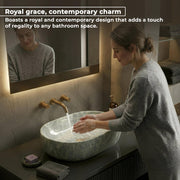 Plantex Tabletop Wash Basin for Bathroom/Designer Ceramic hand Wash Sink/Oval Countertop Wash Basin for Home/Office/hotel (22 x 13.5 x 6 Inch)