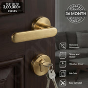 Plantex Door Lock - Main Door Lock Set with Keys/Mortise Door Locks for Home/Office/Hotel - Pack of 1 (OHMH-81, Brass Antique)