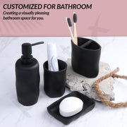Plantex Resin Bathroom Accessories Set/Soap Holder for Bathroom/Toothbrush Holder/Tumbler Holder/Liquid Soap Dispenser - 4 Piece(Black)