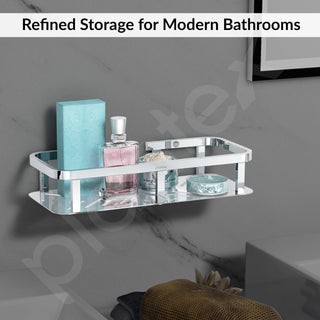 Plantex Stainless Steel 304 Grade Shelf for Bathroom/Storage Organizer for Bathroom/Kitchen Rack - Bathroom Accessories - Pack of 1 (12x5 Inch, Chrome)
