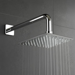 Plantex Stainless Steel Shower Head for Bathroom/8 x 8 inch Square Overhead Shower without Arm/Adjustable Bathroom Shower-(Sandwich-Chrome)