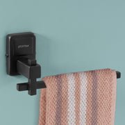 Plantex 304 Grade Stainless Steel Bathroom Accessories Set of 3 - Towel Stand/Napking Hanger/Dual Soap Holder for Bathroom - Darcy (Black)