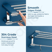 Plantex 24 Inch Towel Rack for Bathroom/304 Grade Stainless Steel Towel Bar/Towel Holder/Towel Hanger/ Bathroom Accessories - Pack of 1 (Regent, Chrome)