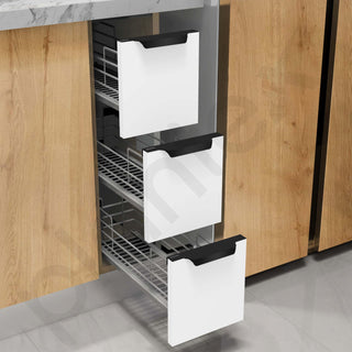 Plantex Profile Handle for Kitchen Cabinet/6 Inch Alluminium Drawer Profile Handle/Wardrobe Pull Handle for Home/Office/Hotel - Pack of 3 (Black)