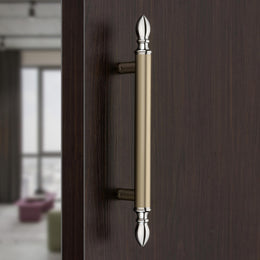 Plantex Altros Main Door Handle/14 Inch Door Handle for Main Door/Pull Push Handle for Home/Hotel/Office Ã¢â‚¬â€œ Pack of 1 (106,White Satin and Chrome Finish) - 3 Years Warranty