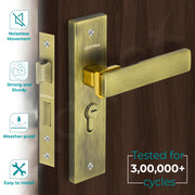 Plantex Main Door Lock/Mortise Locks for Door/6-Lever Lock Mechanism with 3 Years of Warranty - Robust Door Locks for Home with Brass Lock Body & Cylinder(8116 - Brass Antique & PVD Gold)