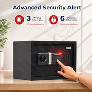 Plantex 22 Litre Hotel Safe Tijori Box/Safe Locker for Home/Digital Locker/Electronic Safety Locker with Master & User Dual Code Access with Emergency Key/2 Years Warranty By Plantex (Black)
