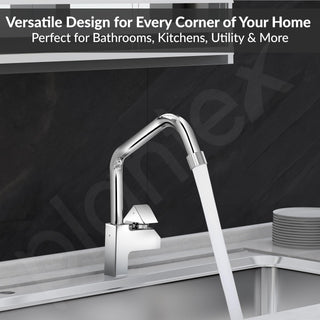 Plantex Pure Brass Sink Tap for Kitchen with 360° Swivel Spout/Kitchen Sink Tap with Water Saving Aerator-7 Year Warranty (PRI-313-Mirror-Chrome Finish)