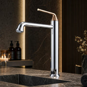 Plantex Wash Basin Mixer Tap/Brass Hot & Cold Basin Mixer Faucet/Deck Mount Pillar Spout for Bathroom Sink - Pack of 1 (Chrome & Rose Gold)