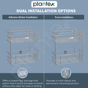 Plantex Drill Free Stainless Steel Multipurpose Detergent Holder/Under the Sink Detergent Rack/Wall Mounted Detergent Holder/Bathroom Rack/Shelf/Bathroom Accessories (Chrome)