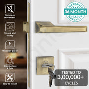 Plantex Main Door Lock/Mortise Lock for Door with 3 Years of Warranty - Robust Door Lock for Home with Brass Lock Body & Cylinder(PT-003- Brass Antique)