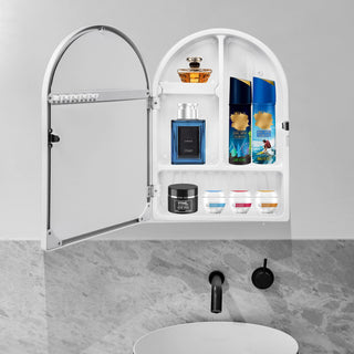 Plantex Forever Multi-Purpose Plastic Bathroom Cabinet with Mirror Door/wash basin cabinet Bathroom Accessories (ARC-White).