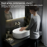 Plantex TableTop Wash Basin for Bathroom/Ceramic Basin with 10 Years Glaze Warranty by Plantex/Washbasin for Home/Hotel/Restaurant (Glossy White - 19 x 13 x 5.5 Inch)