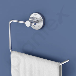 Plantex Stainless Steel Towel Ring for Bathroom/Wash Basin/Napkin-Towel Hanger/Bathroom Accessories (Chrome-Half Square) - Pack of 2