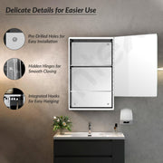 Plantex Premium 304 Stainless Steel Bathroom Mirror Cabinet with Lower Shelf/Bathroom Organiser/Bathroom Mirror with Storage/Bathroom Shelf with Mirror/Bathroom Accessories (20x32 Inch-Chrome)
