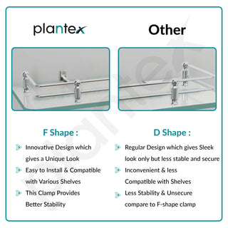 Plantex Premium Transparent Bathroom Glass Shelf/Glass Shelf for Living Room/Bathroom & Kitchen Accessories- (Polished, 18x6 Inches) - Pack of 1