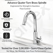 Plantex Pure Brass Pillar Tap for Wash Basin with 360Ãƒâ€šÃ‚Â° Swivel Spout for Sink Tap with Water Saving Aerator-7 Year Warranty (ICO-912-Chrome)