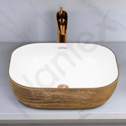 Plantex Ceramic Table Top Wash Basin/Basin for Bathroom/Washbasin/Bathroom Sink - Indo European Collection (19.7 x 15 x 5.5 Inch)