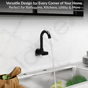 Plantex Pure Brass Kitchen Sink Tap with 360° Swivel Spout/Kitchen Tap with Water Saving Aerator - 7 Year-Warranty (ORN-210, Black)