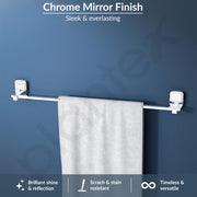 Plantex Towel Rod for Bathroom/304 Grade Stainless Steel Towel Bar/Towel Hanger/Towel Stand/Bathroom Accessories - Pack of 1 (Hexa, Chrome)