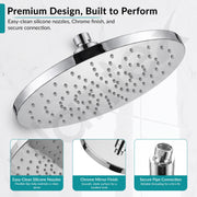Plantex ABS Round Head Shower/10 Inch Overhead Rain Shower for Bathroom/Shower for Home/Hotel/Adjustable Shower Head for Bathroom - Pack of 1 (Chrome, D609)
