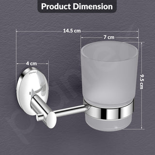 Plantex 304 Grade Stainless Steel Tumbler Holder Stand with Space for Toothbrush/Bathroom Accessories - Oreva (Chrome)