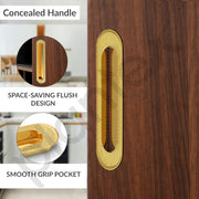 Plantex Sliding Door Handle/Concealed Handle for Sliding Door/224mm Concealed Handle for Wardrobe/Kitchen Cabinet - Pack of 4 (PVD Gold)