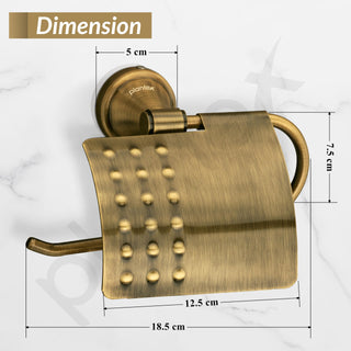 Plantex 304 Grade Stainless Steel Toilet Paper Roll Holder/Toilet Paper Holder/Tissue Paper Roll Holder for Bathroom Accessories - Niko (Brass Antique)